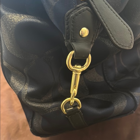 Coach Blue Sparkle and Gold Handbag - Picture 4 of 6